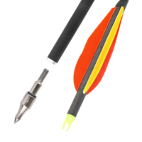 Flèches de tir à l'arc Sharrow Green Label 5 pouces avec plumes de cible - ID 6 mm 300-700 Spine 2 orange 1 jaune carbone pur pour le tir et la chasse
