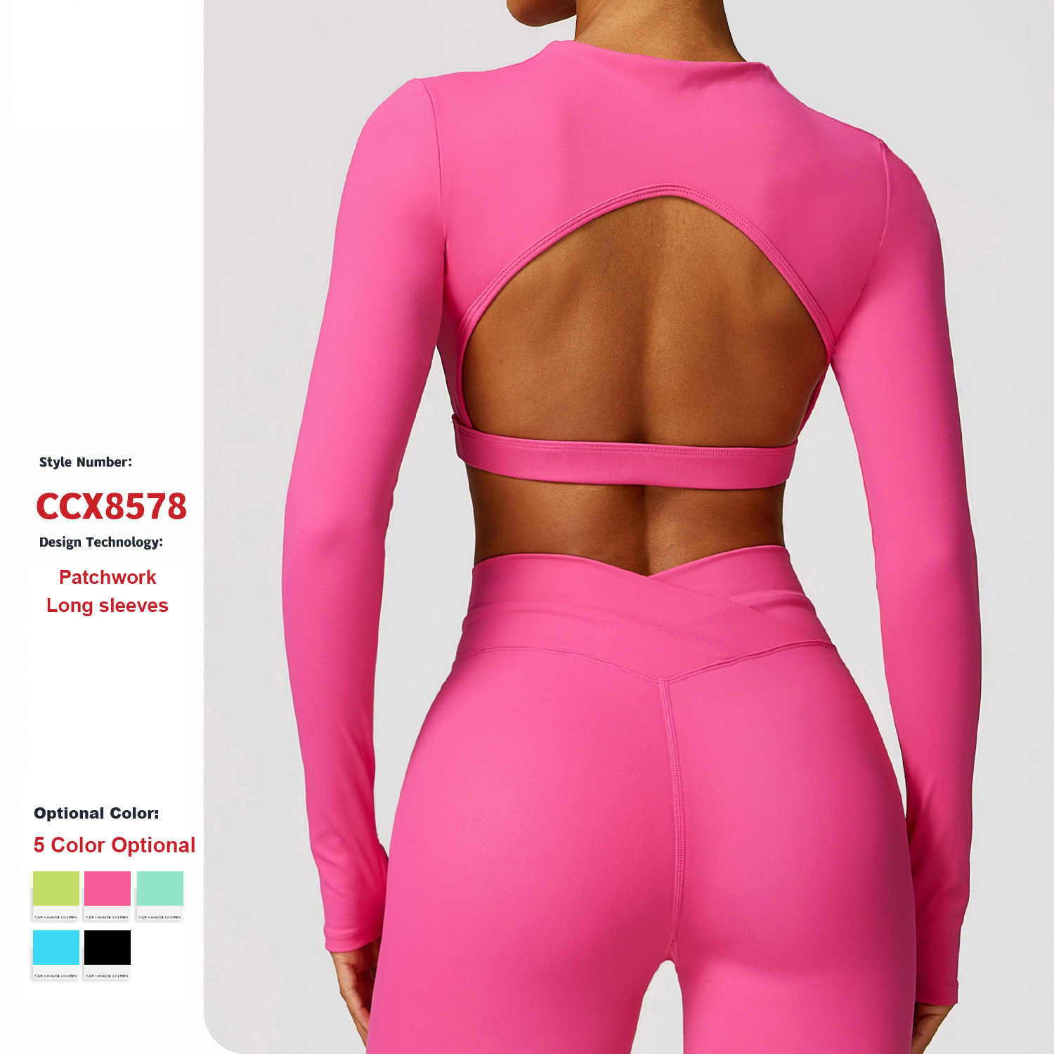 New Tight Backless Yoga Clothes Sports Yoga T-Shirt Gym Workout Sportswear Yoga Clothing Running Fitness Wear Long Sleeve Top