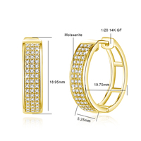 Boucles d'oreilles créoles en or 14K rempli de moissanite, faites à la main, polyvalentes, pour femme, idéales pour mariages, soirées, bureau, usage quotidien, vente en gros