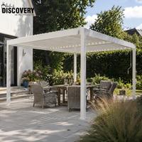 Pergola bioclimatique motorisée en aluminium 4x4 avec toit à lames orientables, étanche, pour terrasse extérieure, gazebo, pavillon en aluminium