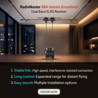 Récepteur RadioMaster XR4 Gemini Xrossband double bande ExpressLRS 2.4G 900M True Diversity LR1121 pour drones FPV et pièces d'avions RC