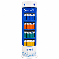 Support d'affichage cylindrique en PVC léger à 4 niveaux, portable et personnalisé, pour les produits de santé à base de vitamine C, utilisation en pharmacie et en vente au détail