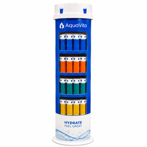 Espositore Cilindrico Portatile Personalizzato a 4 Livelli in PVC Leggero per Prodotti Vitaminici e Farmaceutici - Product Image 1
