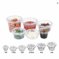 Gobelets à shot en plastique PET jetables en gros, 2 oz, 3 oz, 4 oz, 90 mm, avec couvercle transparent à charnière, écologiques, mini contenants à paroi simple
