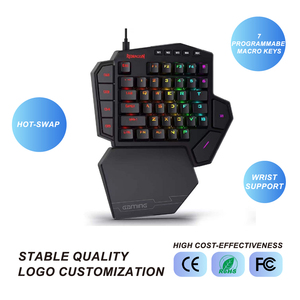 <span class=keywords><strong>Redragon</strong></span> K585 DITI <span class=keywords><strong>Teclado</strong></span> mecánico para juegos RGB con cable de una mano 42 teclas Tipo-C <span class=keywords><strong>Teclado</strong></span> profesional para juegos intercambiable en caliente - Product Image 1
