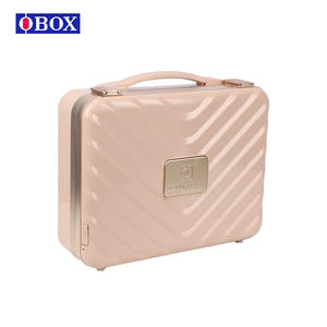 Caja de almacenamiento de maquillaje Obox, negra con rayas, material ABS, organizador de cosméticos resistente para uso doméstico. - Product Image 3