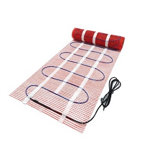 <b>Electric</b> Heating Mat with Blue Wire on Red Grid Mesh for <b>Floor</b> Warmth Energy Saving Household Use - Product Image 1