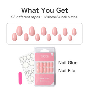 <span class=keywords><strong>Uñas</strong></span> Postizas al por Mayor, 24 Piezas, <span class=keywords><strong>Rosa</strong></span> <span class=keywords><strong>Claro</strong></span>, Ovaladas, Logotipo Personalizado y Marca Privada, Material ABS Suave, Ajuste Cómodo - Product Image 2