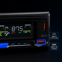 VOLOX S180 YD7388-IC 1 DIN Pemutar MP3 Mobil Lampu 7 Warna Bluetooth Stereo Radio 4-RCA Kontrol Aplikasi Harga Pabrik Grosir