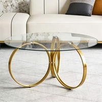 Table basse en verre trempé de style minimaliste italien, table d'appoint ronde pour salon, usage domestique
