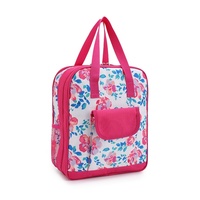 Sac isotherme de pique-nique portable et réutilisable en polyester pour 4 personnes, avec poignée de transport, poche avant et poches latérales en filet – Idéal pour l'été et les sorties élégantes.