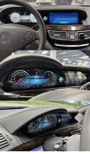 Écran double numérique, tableau de bord Android 13, autoradio multimédia LCD, GPS Navi pour Benz Classe S W221 06-13, CarPlay Auto - Product Image 3