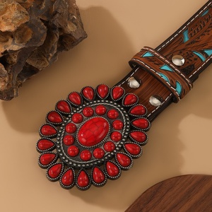 Cinturón de Aleación de Alta Calidad con Patrón Geométrico para Mujer, Estilo Bohemio Europeo Americano, Novedad para Comercio Exterior, Moda Nicho para Chicas Atractivas - Product Image 1
