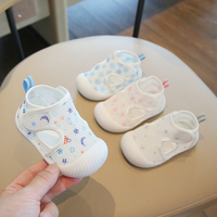 Sandales d'été respirantes en maille pour enfants de 1 à 4 ans, chaussures décontractées unisexes pour bébés, antidérapantes, semelle souple, chaussures légères pour premiers pas