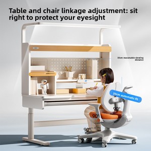 Ensemble <span class=keywords><strong>bureau</strong></span> et chaise d'étude pour enfants Igrow, minimaliste, avec hauteur réglable, en bois massif, pour l'école <span class=keywords><strong>primaire</strong></span> et la maison - Product Image 4