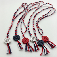 Étiquettes de scellement en plastique style sceau de cire vintage avec cordon en coton torsadé tricolore pour l'emballage de bouteilles de vin et de parfum
