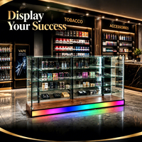 Vitrine d'exposition en verre trempé Keway avec éclairage LED RGB pour boutique de tabac