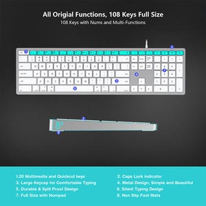 Teclado con cable del sistema MAC 110 teclas USB y tipo C interfaz Dual escritorio portátil negocios <span class=keywords><strong>tijeras</strong></span> ultrafinas teclado Kick Mute - Product Image 4