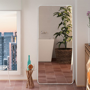 Trang trí sang trọng đóng khung gương tường đầy đủ chiều dài mặc quần áo gương sàn đứng đầy đủ cơ thể gương với góc tròn - Product Image 2