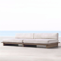 Offre Spéciale luxe de haute qualité en bois de teck balcon extérieur Villa ensembles en forme de L jardin salon hôtel application extérieure