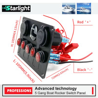 Panneau de commutation 5 voies pour camping-car, étanche IP65, avec voltmètre USB 4.2A, allume-cigare 12V 24V pour bateau, marine, caravane