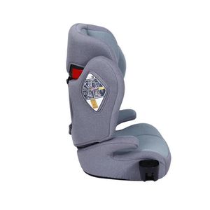 Siège rehausseur réglable <span class=keywords><strong>à</strong></span> dossier haut pour enfants de <span class=keywords><strong>3</strong></span> <span class=keywords><strong>à</strong></span> 12 ans, pliable, certifié ECE+CCC, avec porte-gobelet, ajustement universel, gris, en HDPE + modèle cationique - Product Image 4