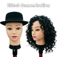 Tête de mannequin en PVC souple pour la fabrication de perruques, modèle réaliste de tête chauve pour la pratique du repiquage et la présentation de perruques Lace Front, avec pince