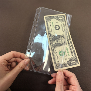 ألمانيا الأكثر مبيعاً شفاف ممتاز PVC فضفاضة ورقة Umschlage Ohne سحاب Budgettasche Zipless Hullen A6 رابط ميزانية فرو شفاف - Product Image 4