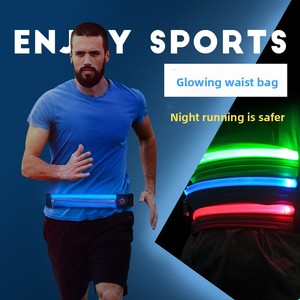 Ceinture lumineuse LED pour activités sportives en extérieur, avec chargement USB, sac de rangement lumineux pour téléphone, motif léopard, pour cyclisme, du fabricant - Product Image 1