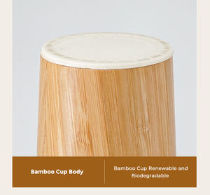 Tasse en céramique de sublimation de haute qualité avec coque en bambou, capacité de 350 ml/12 oz, tasses en porcelaine avec couvercle réglable - Product Image 3