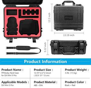 Étui rigide Mini 5 Pro en ABS et EVA, couleur noir et rouge, étui de protection, accessoires pour drone DJI Mini 5 Pro - Product Image 4