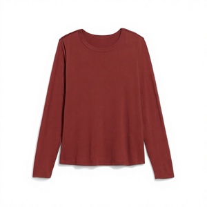 Camiseta de Manga Larga para Mujer, Cuello Redondo, Estilo Básico Informal, Tela Jersey Suave, Fabricante OEM, Proveedor Mayorista - Product Image 5