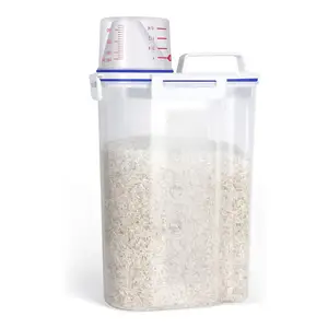 식품 저장실 저장 조직 밀폐 건조 식품 용기 작은 5 파운드 시리얼 디스펜서 쌀 버킷 탱크 쌀 저장 용기 빈