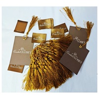 Étiquettes suspendues en papier kraft effet métallique couleur cuivre de luxe pour vêtements, étiquettes tissées en carton, matériel d'habillement