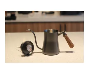 Black Painting Wood Handle Pour Over Coffee Kettle