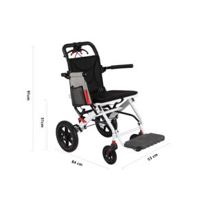 מפעל מכירת 12 "צמיגים אחוריים סגסוגת אלומיניום נייד לכיסא גלגלים מתקפל במשקל קל לנסיעה - Product Image 3