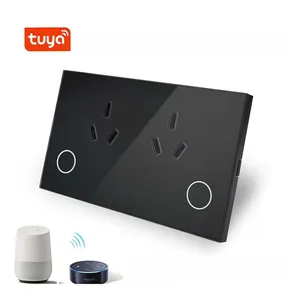 Klass Outlet Tuya Alexa Google Siri App Met Usb Universal Eu Uk Us Au India Zuid Afrika Brazilië Black Wifi Smart Home