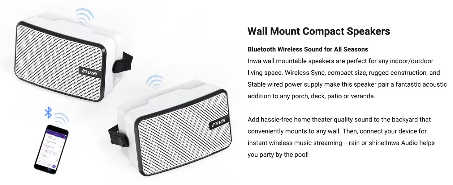 Inwa Outdoor Bluetooth Speakers, Infinity Link Wireless Speaker Up to 100 Speakers, IPX5 Waterproof, Beat-Driven Light Show, Seamlessly to 並行輸入品