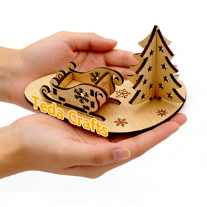 Carte <span class=keywords><strong>de</strong></span> vœux <span class=keywords><strong>de</strong></span> Noël en <span class=keywords><strong>bois</strong></span> 3D, kit d'artisanat <span class=keywords><strong>de</strong></span> montage <span class=keywords><strong>de</strong></span> traîneau et arbre <span class=keywords><strong>de</strong></span> Noël découpé au laser, ornement <span class=keywords><strong>de</strong></span> bureau, cadeau <span class=keywords><strong>de</strong></span> fêtes - Product Image 2
