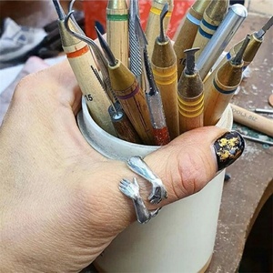 Factory Direct Sale Stainless Steel 18k Gold Plated Adjustable <b>Open</b> Hug <b>Rings</b> for Women - Product Image 5