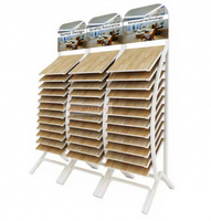 Présentoir en bois courbé de style classique pour revêtements de sol, idéal pour la promotion en magasin, vente en gros usine