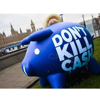Ballon de publicité gonflable personnalisé en forme de cochon rose géant, tirelire gonflable