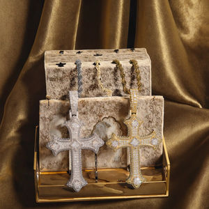 Starspire Sin Aranceles, Certificado GRA, Plata de Ley 925 Chapada en Oro, Estilo Hip Hop, con Incrustaciones de Diamantes Moissanite VVS, Colgante de Cruz - Product Image 2