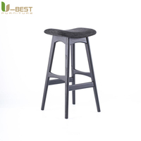 Tabouret de bar en tissu U-best pour salle à manger, salon, mobilier moderne en bois, chaise de bar en bois massif