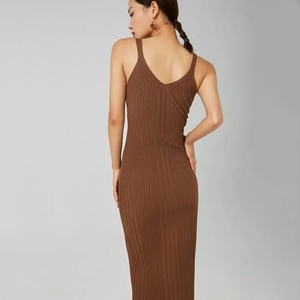 Vestido Casual de Otoño para Mujer, de Alta Calidad, Sin Mangas, con Hombros Descubiertos, Tejido, Elegante, Estilo Simple, Diseño Liso - Product Image 2