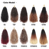 Vente en Gros d'Usine Déesse Locs Messy Box Braids Cheveux Bohémiens au Crochet Pré-Bouclés avec Boucles Boho River Box Tressées