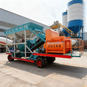 Centrale à béton mobile compacte YHZS25 25-180m3/h, mélangeur JS500, convoyeur, à vendre par le fabricant - Product Image 2