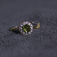 Bijoux fins OEM Or blanc 18 carats 0,52 ct Diamant 1,23 ct Bague en tsavorite verte démoïde Classique 3.74g pour mariage Bijoux de confiance