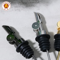 Distributeur manuel de sirop en verre noir d'huile d'olive en acier inoxydable Pompe à huile pour la cuisine Bouteille en verre d'huile d'olive 500ml