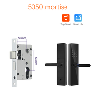 Offre spéciale Serrure intelligente Tuya/TTLOCK avec reconnaissance d'empreintes digitales, serrure de porte intelligente avec carte et mot de passe, serrures semi-automatiques intelligentes